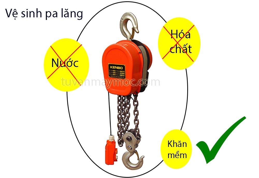 Bảo trì, bảo dưỡng pa lăng - Vấn đề người dùng cần quan tâm vệ sinh pa lăng