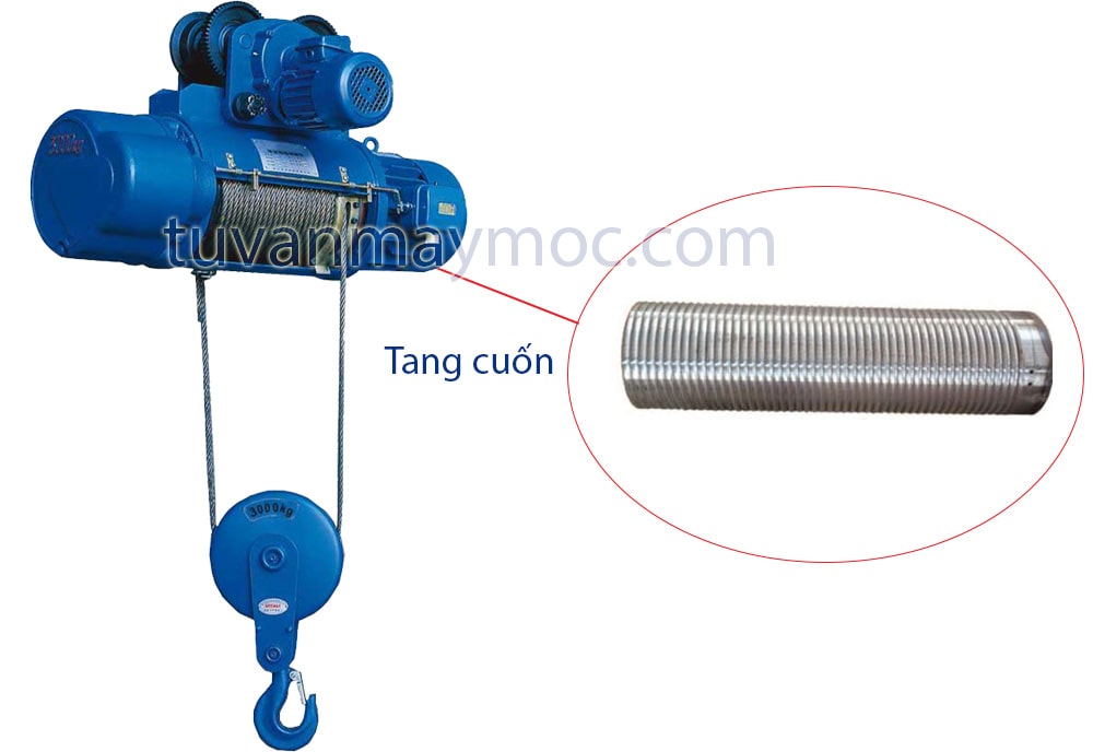 Cấu tạo và tiện ích của pa lăng cáp điện tang cuốn cáp pa lăng cáp điện